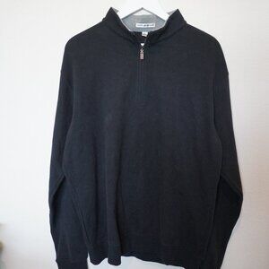 Peter Millar Black 1/4 zip pullover, Size Medium, 100% Cotton